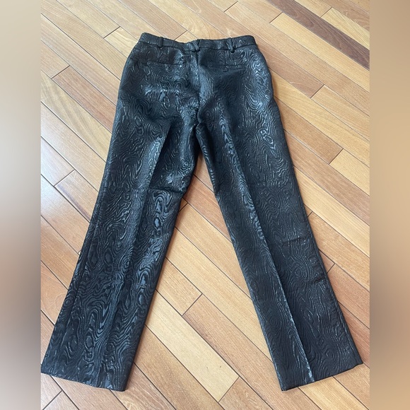 Anthropologie The Essential Slim Textured Black Pants Tall Size 10 - Picture 9 of 15